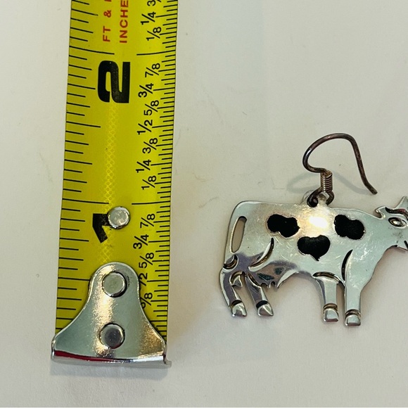 Sterling Silver Cow Earrings NWOT - Picture 4 of 4